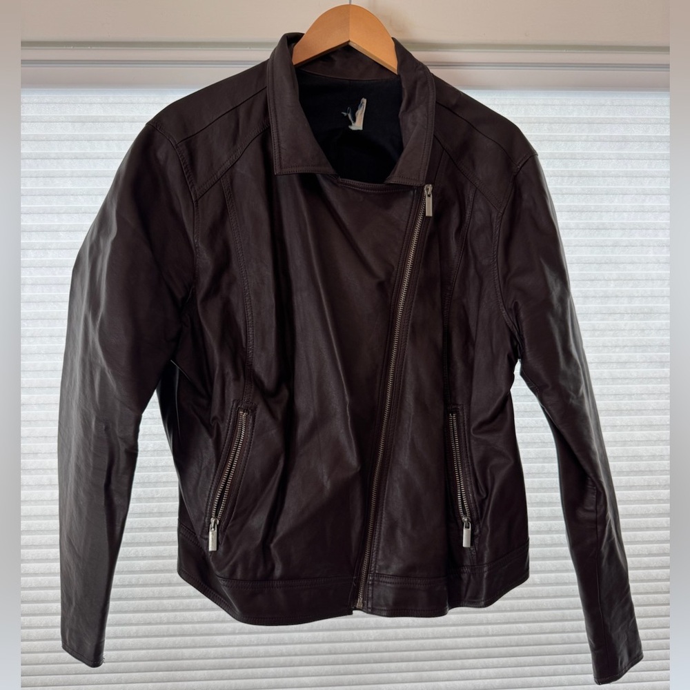 Asymmetrical leather jacket